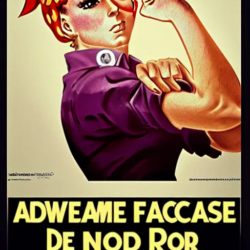 Prompt: anime rosie the riveter poster