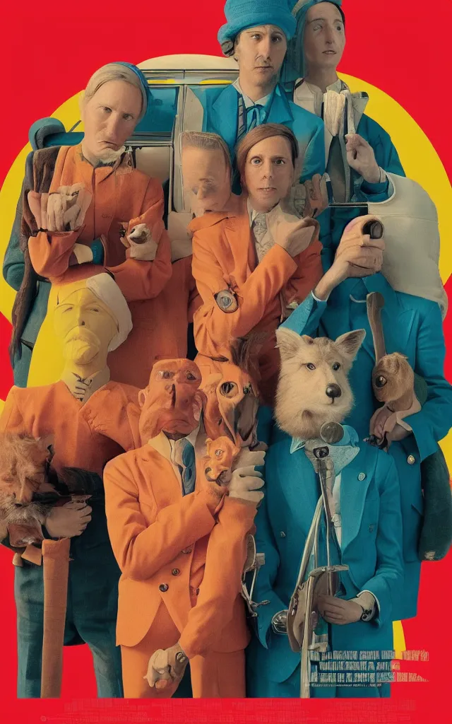 Image similar to “ poster for the new wes anderson movie showing the three protagonists ”