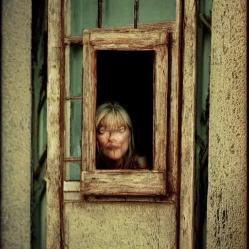 Image similar to waits at the window wearing the face that she keeps in the jar by the door 'Who is it for?'