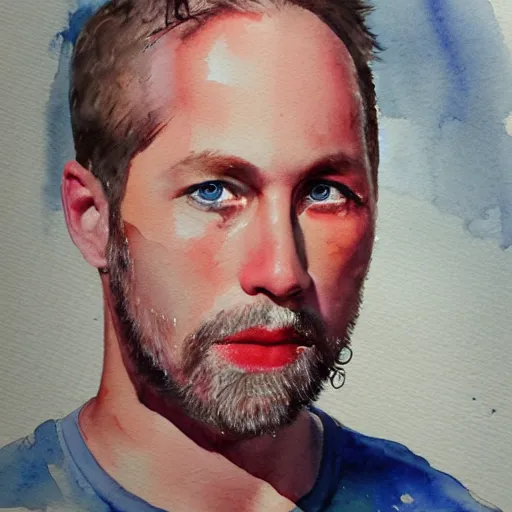 Image similar to watercolor portrait of scott hanselman. hyperrealistic. trending on artstation.