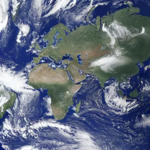 Image similar to satellite view of a round earth from above