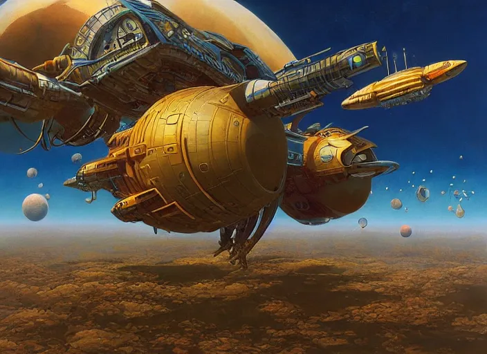 Prompt: 3 d octane render by kilian eng, chris foss, rodney matthews, robert mccall, jacek yerka and vladimir kush, oil on canvas