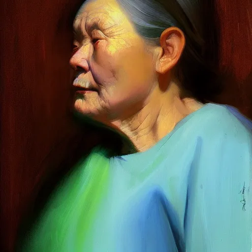 Image similar to yanjun cheng portrait of an old woman