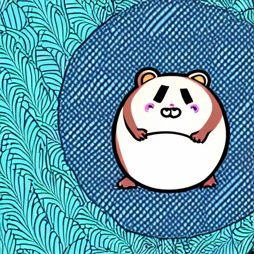 Prompt: cartoon, doodle, vector, adobe illustrator, fat round hamster, tiny arms, big body, big eyes, pastel, simple lines, clean cut, close up, solid background, lale westvind