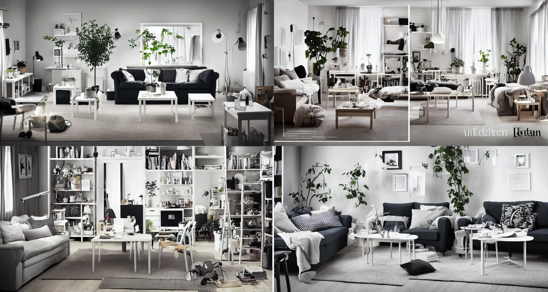 Prompt: IKEA catalogue photo of a living room, by Kentaro Miura