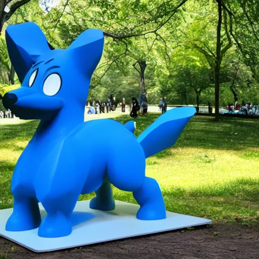 Prompt: Maquette of Bluey in Central Park