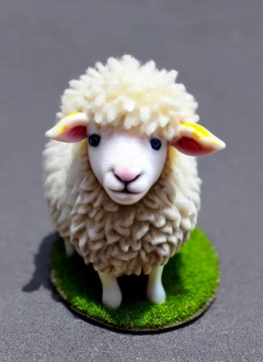 Image similar to 80mm resin detailed miniature of fluffy sheep, Product Introduction Photos, 4K, Full body, simple background