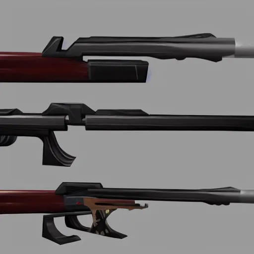 Image similar to double barrel shotgun, low poly artstation