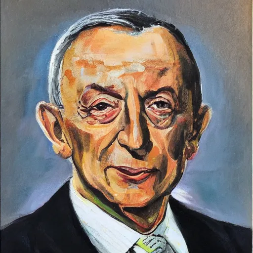 Image similar to a matte paining of marcelo rebelo de sousa