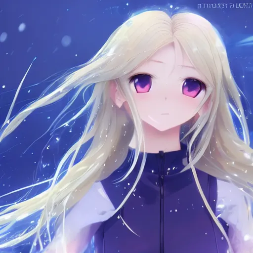 Image similar to a very beautiful anime girl, full body, long wavy blond hair, sky blue eyes, full round face, short smile, cute top, miniskirt, frozen wasteland setting, cinematic lightning, medium shot, mid-shot, highly detailed, trending on Artstation, Unreal Engine 4k, cinematic wallpaper by Stanley Artgerm Lau, WLOP, Rossdraws, James Jean, Andrei Riabovitchev, Marc Simonetti, and Sakimichan