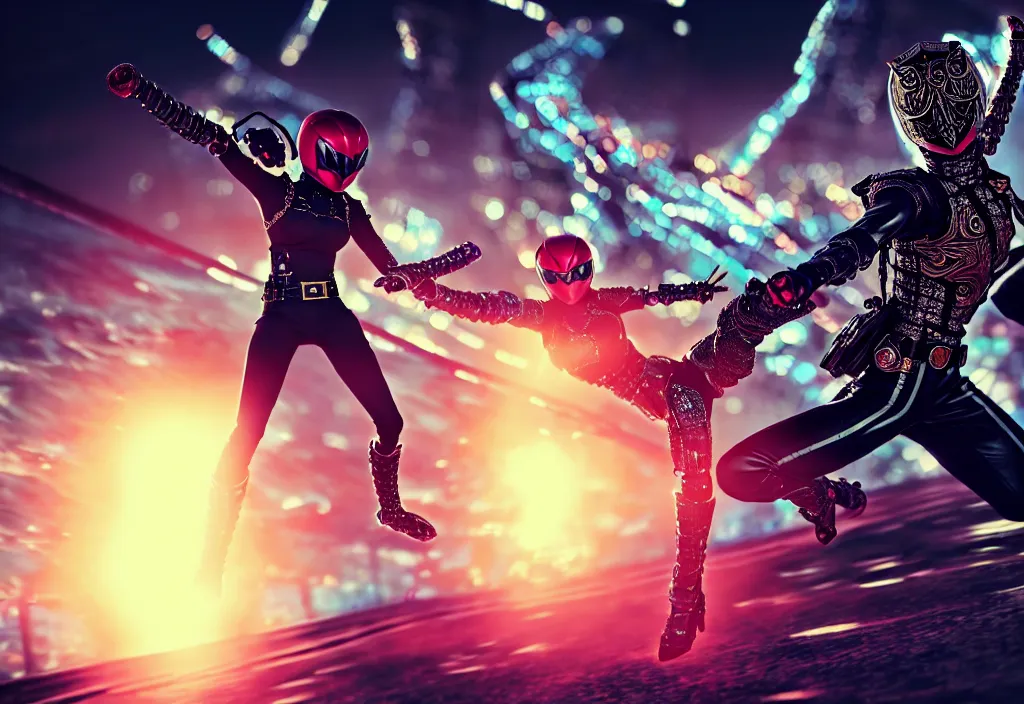 Image similar to huge belt, female kamen rider, hero action pose, human structure, insect art concept, full body hero, intricate detail, hyperrealistic art and illustration by a. k. a limha lekan a. k. a maxx soul and alexandre ferra, global illumination, blurry and sharp focus, on future tokyo night rooftop, frostbite engine