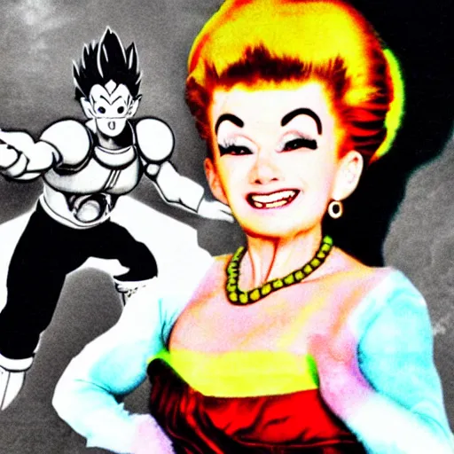 Prompt: i love lucy, dragon ball z, it's morphin time!
