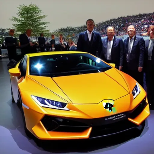 Prompt: a honda civic in the shape of lamborghini huracan car on stage - w 1 0 2 4