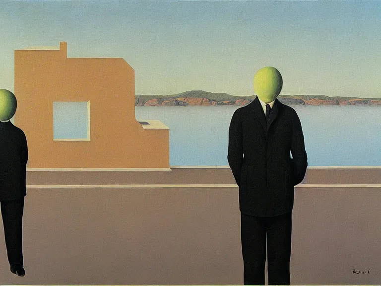 Image similar to illusion painting by rene magritte, high detail, high resolution