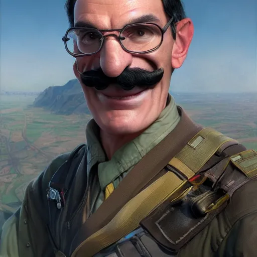 Image similar to waluigi as a combat pilot portrait, detailed, centered, digital painting, artstation, concept art, donato giancola, joseph christian leyendecker, wlop, boris vallejo, breathtaking, 8 k resolution, extremely detailed, beautiful, establishing shot, artistic, hyperrealistic, beautiful face, octane render, cinematic lighting, dramatic lighting, masterpiece