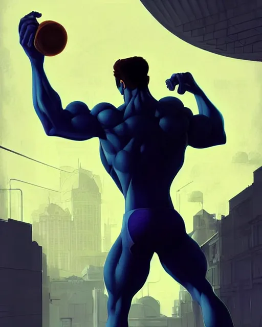 Image similar to gigachad luigi bodybuilder in a suit by ilya kuvshinov, ernest khalimov body by krista sudmalis, fantasy character portrait, futuristic background by laurie greasley, ultra realistic, concept art, intricate details, elegent, digital painting, smooth, sharp focus, illustration, art by artgerm and greg rutkowski and alphonse mucha, artstation