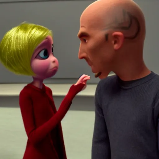 Prompt: riley from inside out meeting voldemort