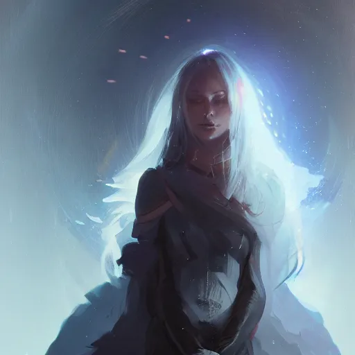 Image similar to space witch, greg rutkowski, concept art, portrait