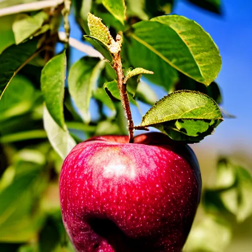 Prompt: blue furry apple