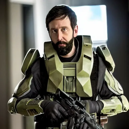 Image similar to NCIS New Orleans actor Rob Kerkovich in the tv series Halo, cinematic film still