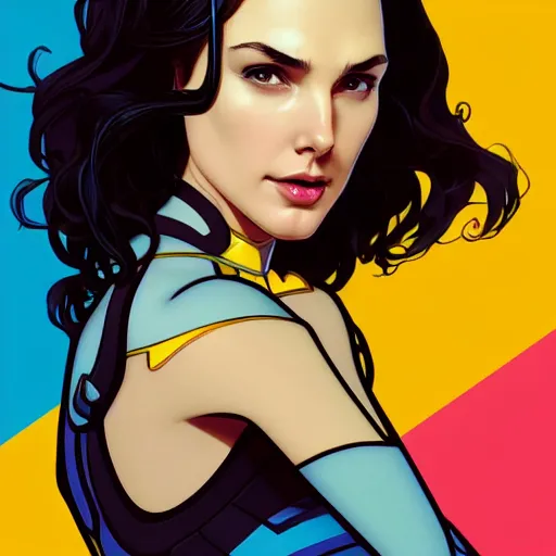 Prompt: a beautiful gal gadot as an superhero winona ryder fighting crime, art by ilya kuvshinov and lois van baarle and alphonse mucha and ross tran and range murata and artgerm, digital art, highly detailed, profile picture, intricate, sharp focus, trending on artstation hq, deviantart, pinterest, unreal engine 5, 4 k uhd image