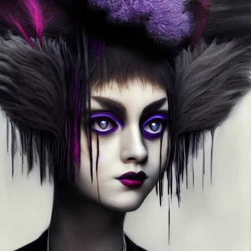 Image similar to picture generation, soft painting curiosities carnival, beautiful cat head hybrid in full long dress, accurate features, focus, very intricate ultrafine details, black white purple volumetric clouds, award winning masterpiece, octane render 8 k hd, tom bagshaw artstyle