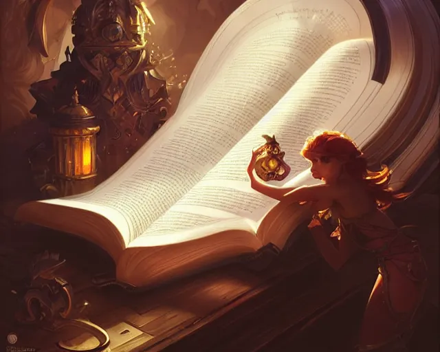 Image similar to an open book describing how to make a spoon, deep focus, d & d, fantasy, intricate, elegant, highly detailed, digital painting, artstation, concept art, matte, sharp focus, illustration, hearthstone, art by artgerm and greg rutkowski and alphonse mucha