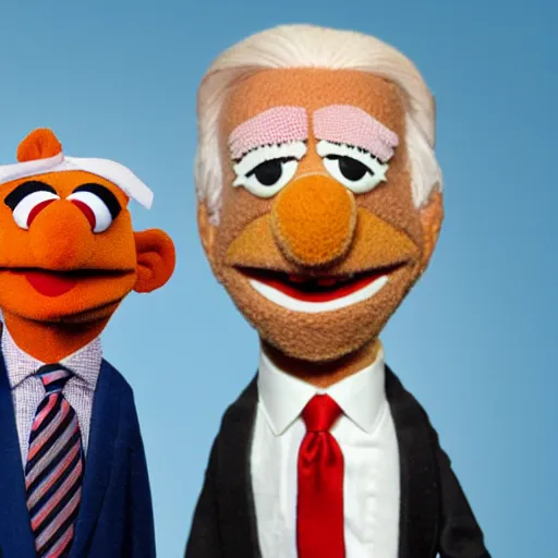 Image similar to muppet like puppet of joe biden,