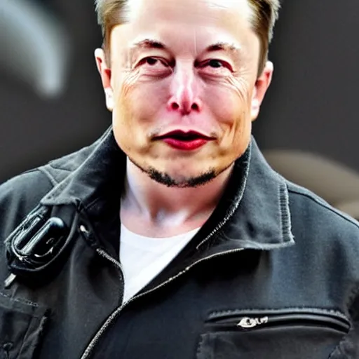 Prompt: Elon Musk's eyes going in different directions