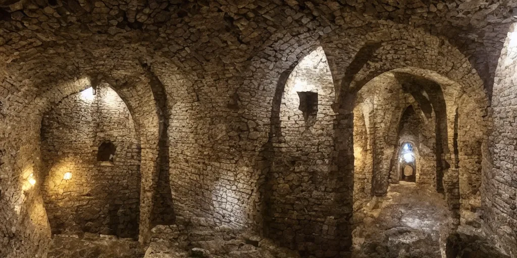 Image similar to huge underground medieval castle