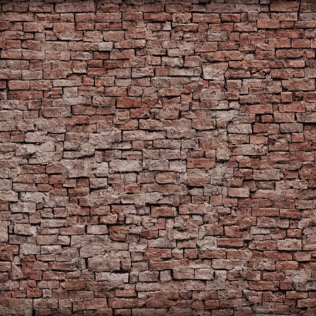 Prompt: old dusty brick wall, flat - view!!!, photography!!, ultra detailed, tiling - texture, 8 k resolution, pbr rendering, albedo, diffusemap, basecolour, octane, redshift