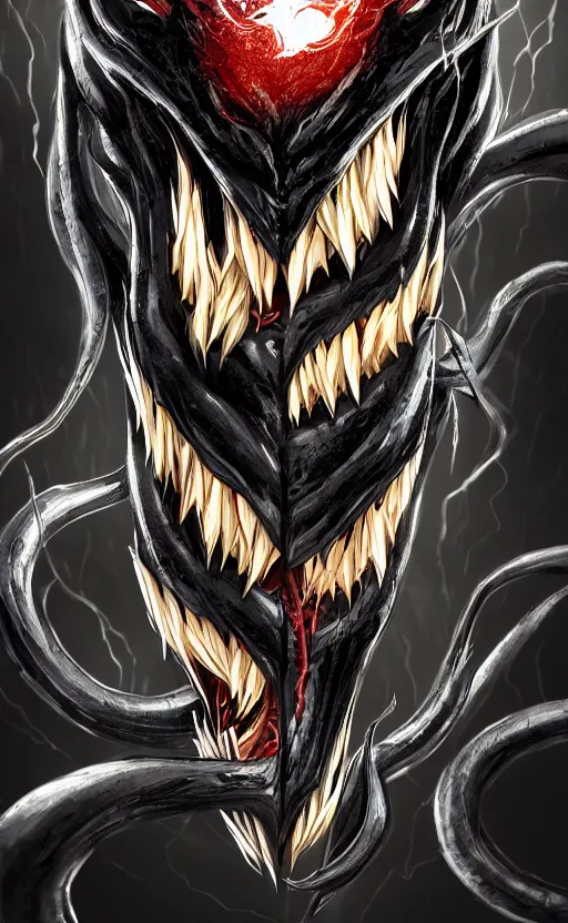 Image similar to venom as the scariest flash, dynamic lighting, fantasy concept art, trending on art station, stunning visuals, creative, cinematic, ultra detailed, ray tracing, sun rays, hyper realistic