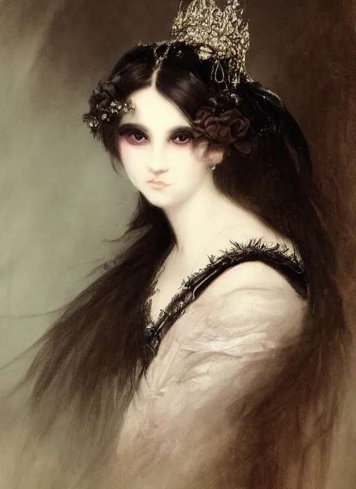 Image similar to gothic princess closeup face portrait. by william - adolphe bouguerea highly detailded