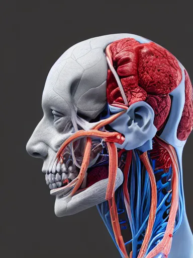 Image similar to anatomical sculpture of central nervous system, quixel megascans, photorealism, cgi, digital concept art, redshift render, physically based rendering, cinematic, filmic