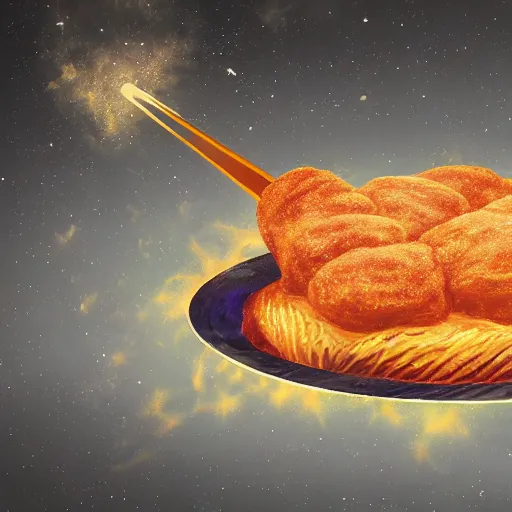 Prompt: the universe is fried on the pan, illustration, digital art, trending on artstation