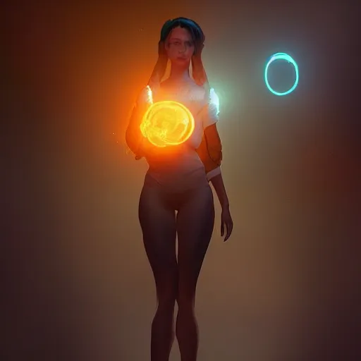 Image similar to Girl who holds with both hands Citrine natural gemstone, optical caustic lighting, 8k, rendred in redshift, by Greg rutkowski, trading on artstation