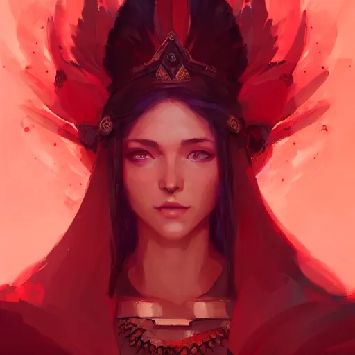 Image similar to a beautiful portrait of a beautiful red priestess, game of thrones concept art by pete mohrbacher and guweiz and ilya kuvshinov, digital art, highly detailed, intricate, sharp focus, trending on artstation hq, deviantart, unreal engine 5, 4 k uhd image