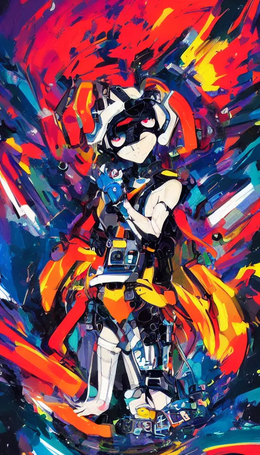 Image similar to techno artwork, by gainax co,