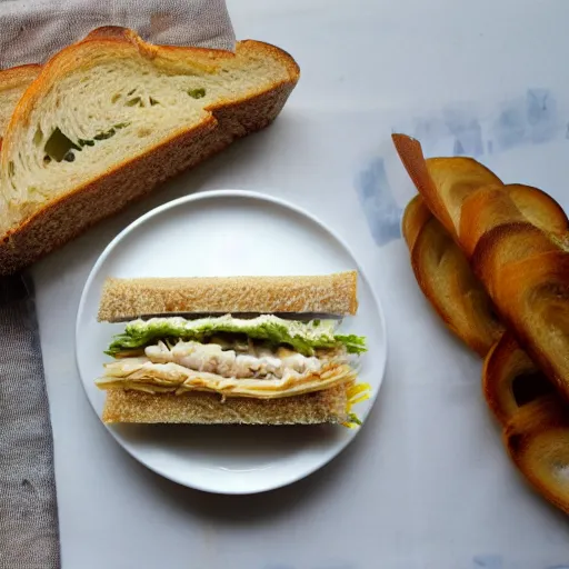 Prompt: a clam sandwich, cookbook photo