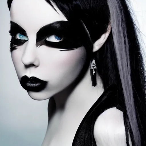 Prompt: kerli koiv is the most beautiful woman in the world, gothic, dark, dramatic, flawless, headshot, pinup