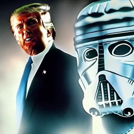 Image similar to still of richard nixon and donald trump as master and apprentice sith lords, star wars episode i ( 1 9 9 9 )