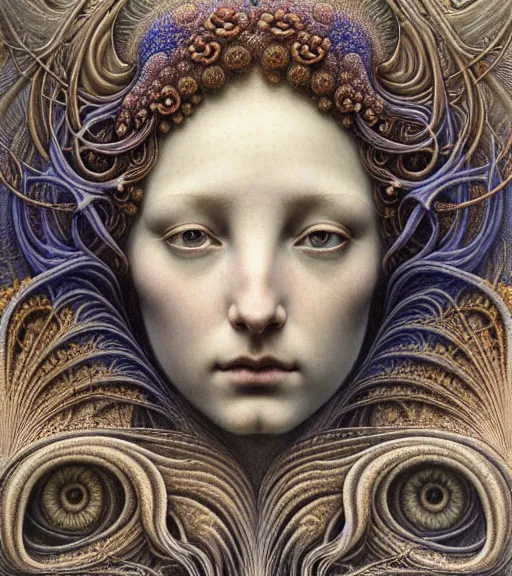 Prompt: detailed realistic beautiful lily goddess face portrait by jean delville, gustave dore, iris van herpen and marco mazzoni, art forms of nature by ernst haeckel, art nouveau, symbolist, visionary, gothic, neo - gothic, pre - raphaelite, fractal lace, intricate alien botanicals, ai biodiversity, surreality, hyperdetailed ultrasharp octane render