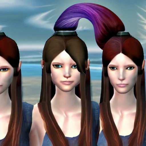 Prompt: a beautiful avatar hair from the second life video game : :