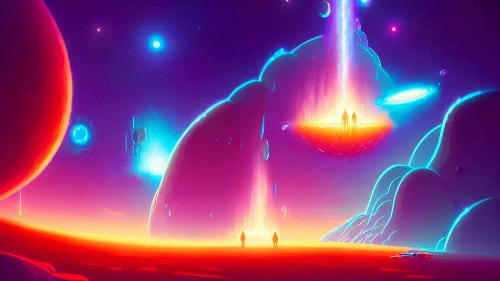 Image similar to stellar twins, birth and death of a star by christopher balaskas and anton fadeev and dan mumford and josan gonzalez and beeple, hyperrealistic, high detail, ultra detailed, space, nebula, sharp focus, stellar formation, astronomy, science, annihilation