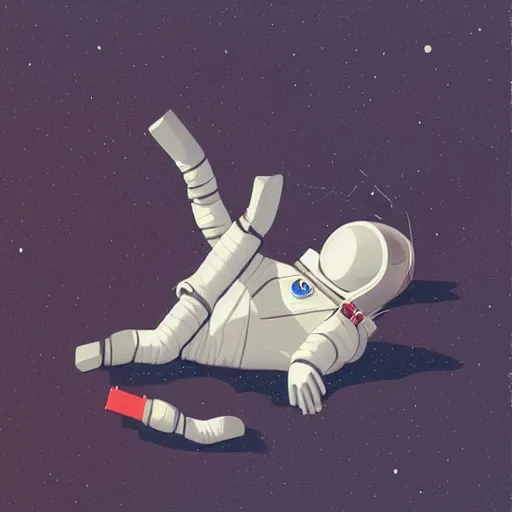 Image similar to an astronaut in a fetal position, the earth is behind him, art by hsiao ron cheng