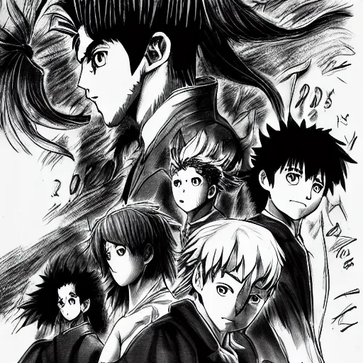 Prompt: manga panel of zelensky in the style of kentaro miura, 8 k, 4 k, masterpiece, trending on artstation