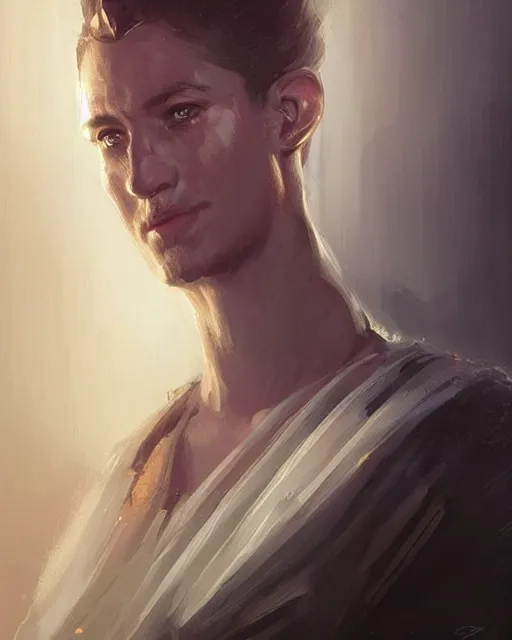 Image similar to a portrait of kennedy in the style of a [ roman empire ] senator!, art by greg rutkowski and artgerma, stunning! concept art, character design