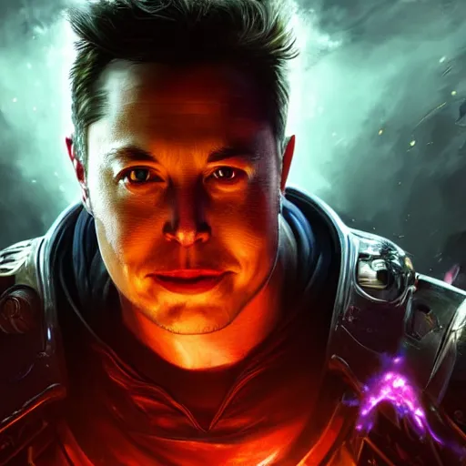 Prompt: portrait of elon musk as a spellcaster, league of legends amazing splashscreen artwork, gears of war, splash art, natural light, elegant, photorealistic facial features, intricate, fantasy, detailed face, atmospheric lighting, anamorphic lens flare, cinematic lighting, league of legends splash art, hd wallpaper, ultra high details by greg rutkowski