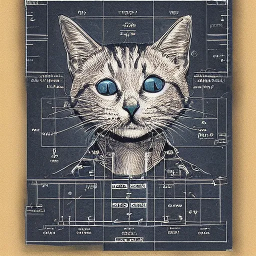 Image similar to cat blueprint