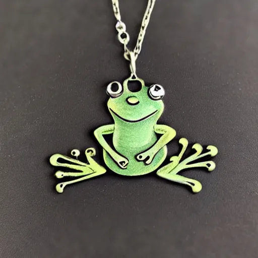 Image similar to a frog wearing a necklace